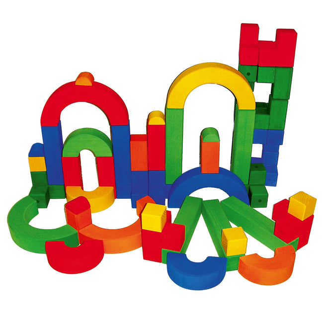 * Bauspiel Kleurrijke Houten Blokken Set | Junior 72 Stuks