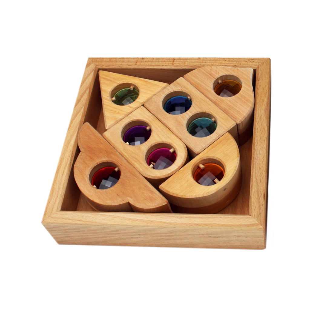 Bauspiel Natural Houten Venster Blokken Set | Fairytale 12 Stuks