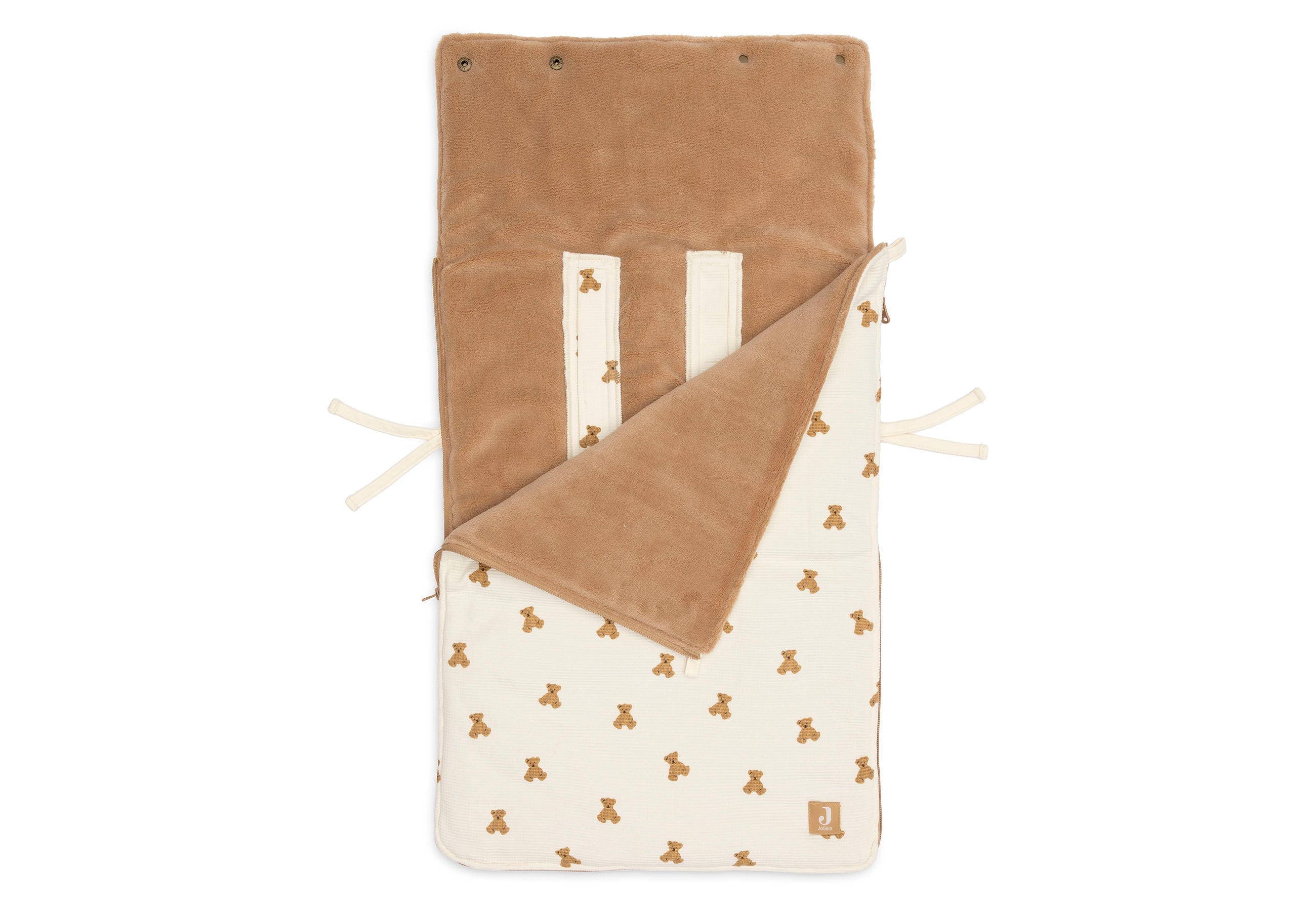 Jollein Voetenzak groep 0+ 3/5 punts gordel Mini Teddy Bear Waffle