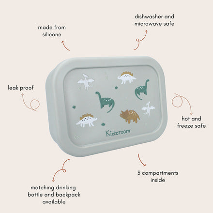 Kidzroom Brooddoos Met Verdeelvakje | Small Talk Green Dino