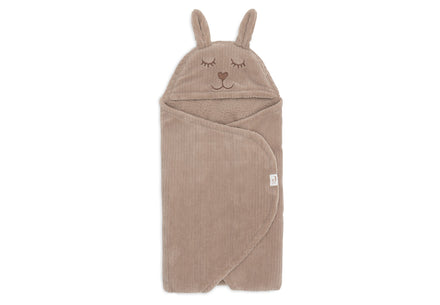Jollein Wikkeldeken Bunny Cloudy Rib | Milky Coffee