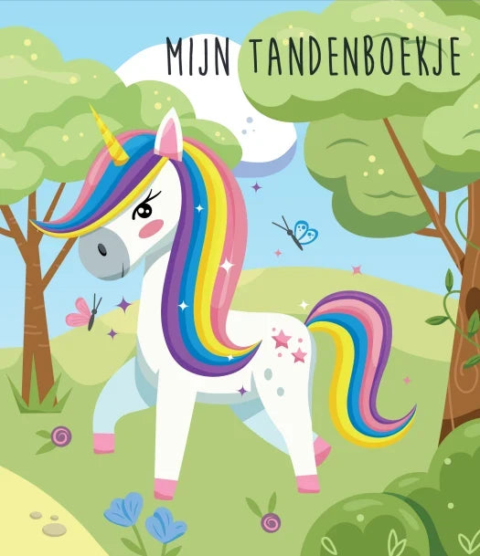 Tandenpret Tandenboekje Unicorn met glitterdetails en magnetische sluiting bij De Gele Flamingo