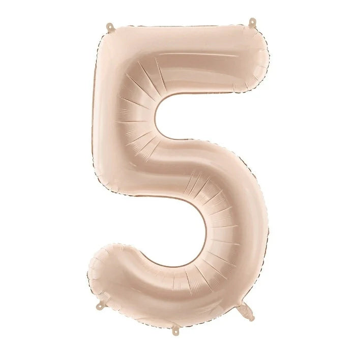 Party Deco Folie Ballon 72cm | Nummer 5 Pastel Beige