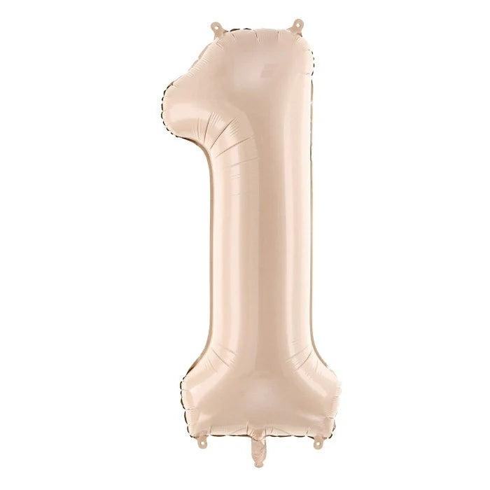 Party Deco Folie Ballon 72cm | Nummer 1 Pastel Beige