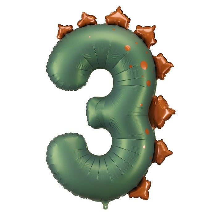 Party Deco Folie Ballon | Dino Cijfer 3