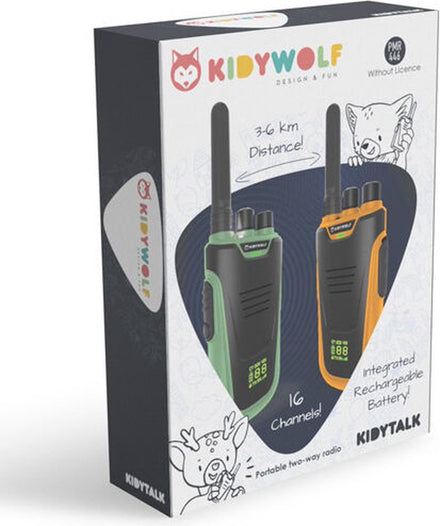 Kidywolf Kidytalk Walkie Talkie 2 Stuks | Groen - Oranje