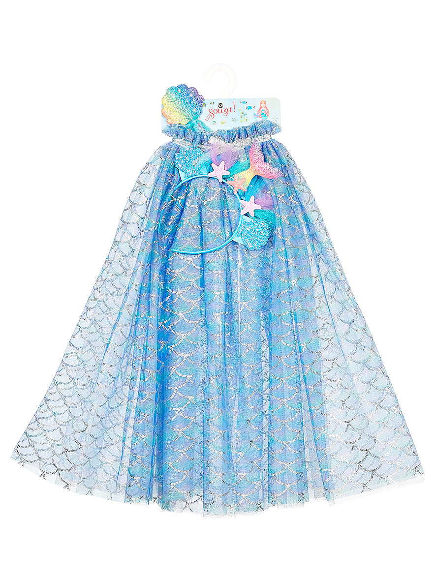 Souza Marlya mermaid cape + tiara + Toverstaf set, 3-4Y