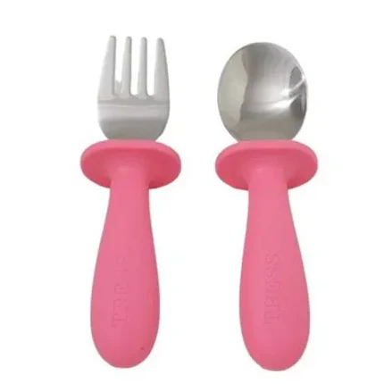 Tress Silicone Lepel en Vork | Bubbly Pink