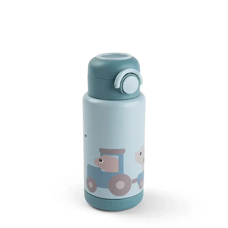 Done By Deer Thermische Drinkfles | Tiny Farm Blue