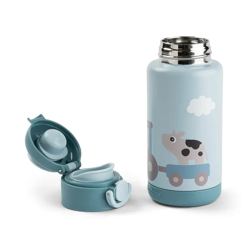 Done By Deer Thermische Drinkfles | Tiny Farm Blue