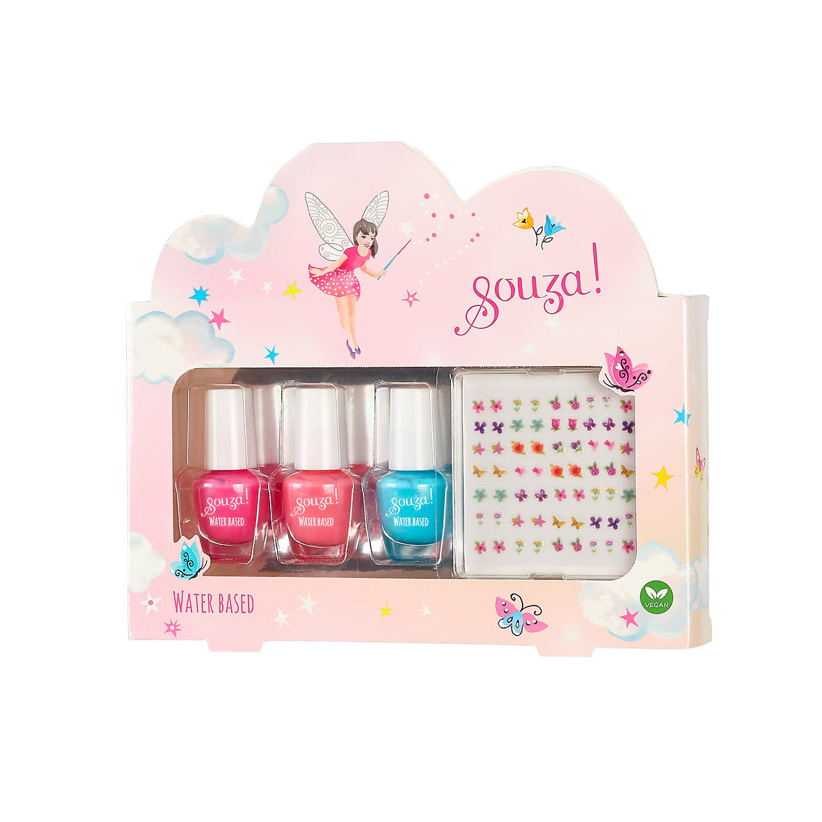 Souza Set 3 Nagellakjes Met Stickertjes