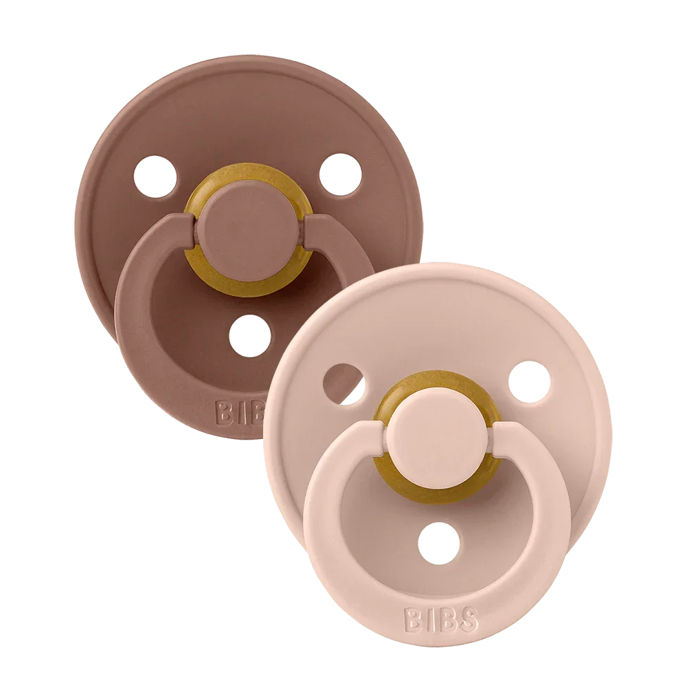 Bibs Fopspeen Size 2 Latex Symmetrisch 2 pack | Woodchuck / Blush