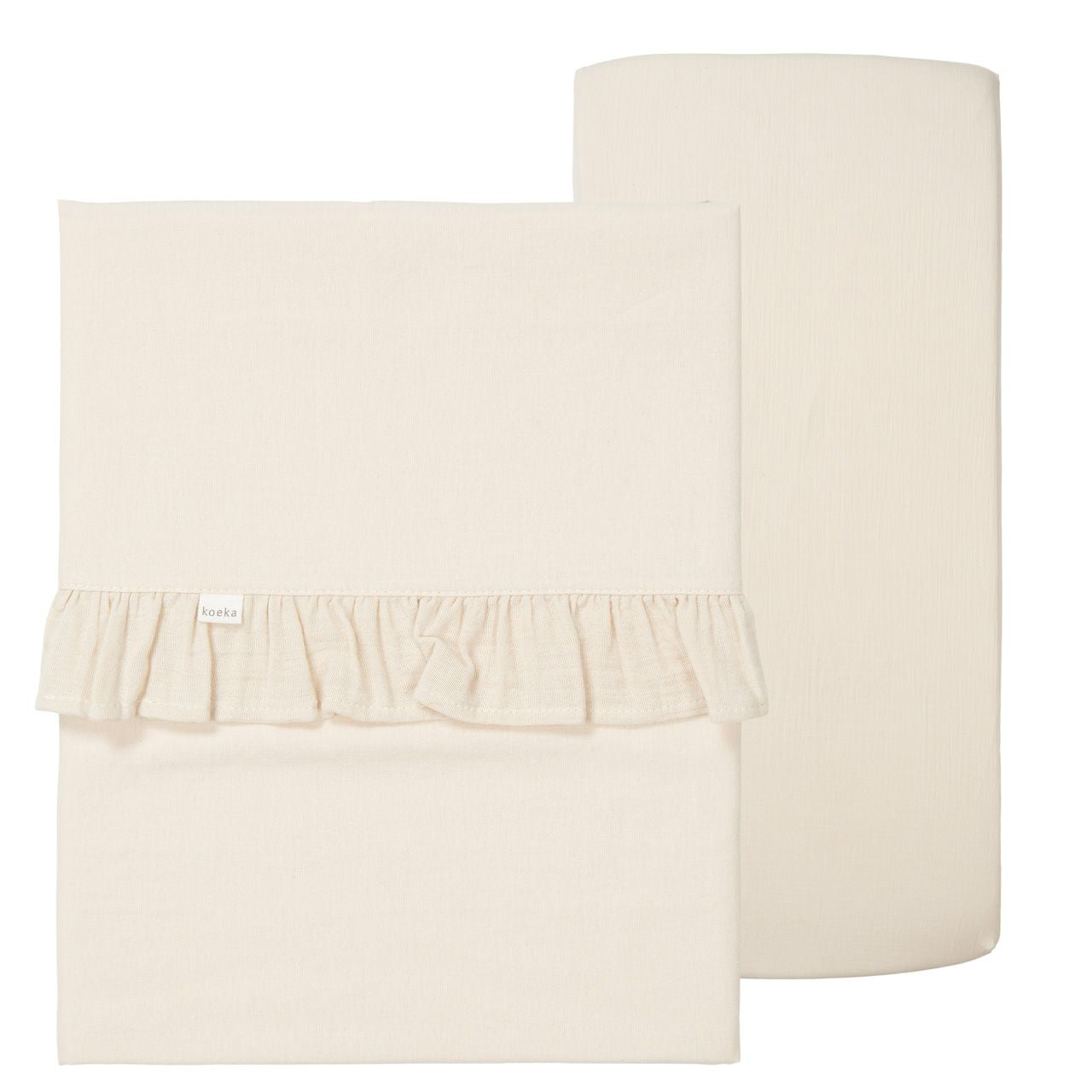 Koeka Wieglaken En Hoeslaken Set Ruffle Faro | Warm White