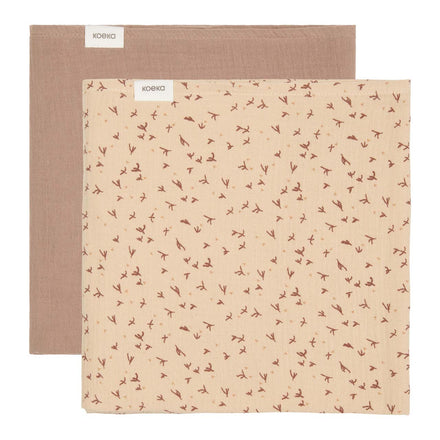 Koeka Hydrofiel Swaddle 2-Pack Trail | Beige/Caffe