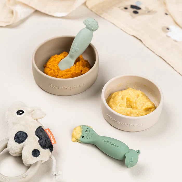Done By Deer Learning Spoon Set | Tiny Farm Green