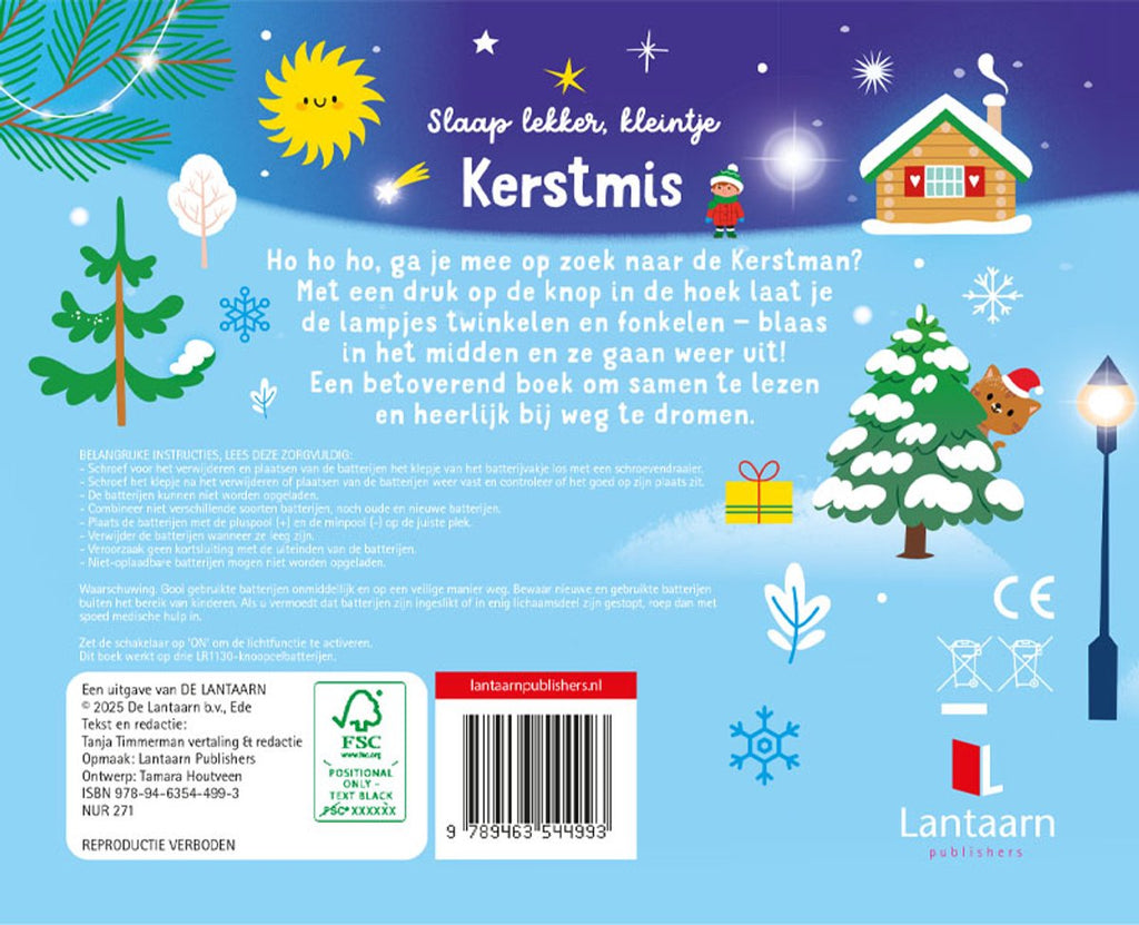 De Lantaarn Voorleesboek met lampjes Slaap lekker, Kleintje | Kerstmis