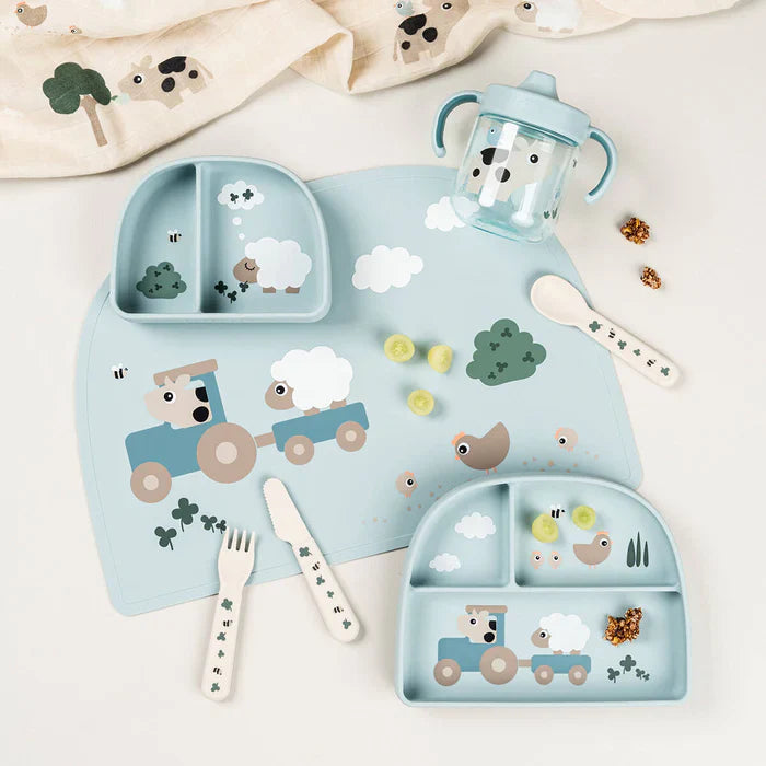 Done By Deer Leer Drinkbeker | Tiny Farm Blue