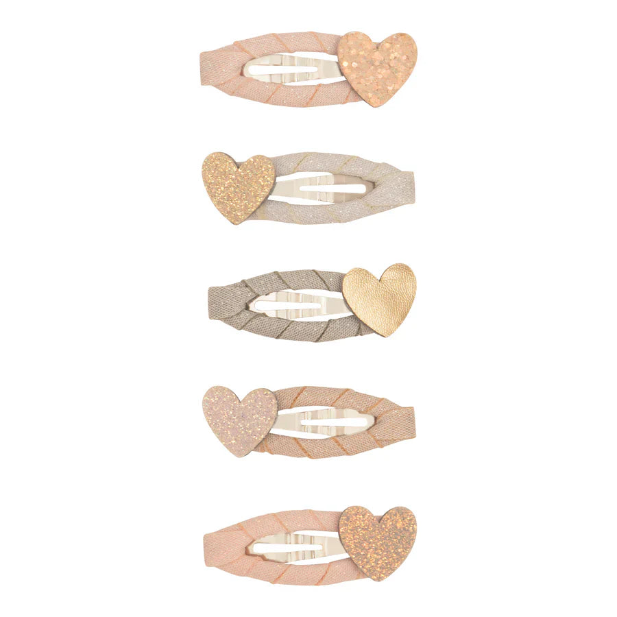 * Mimi & Lula Mini Hartjes Haarspeldjes Roze Multi