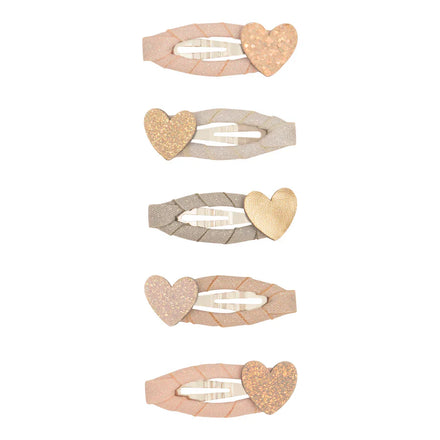 * Mimi & Lula Mini Hartjes Haarspeldjes Roze Multi