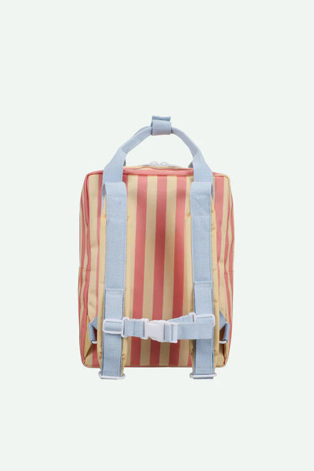 Sticky Lemon Rugzakje Medium | Envelope Stripes Coral Pink + Sandy Yellow