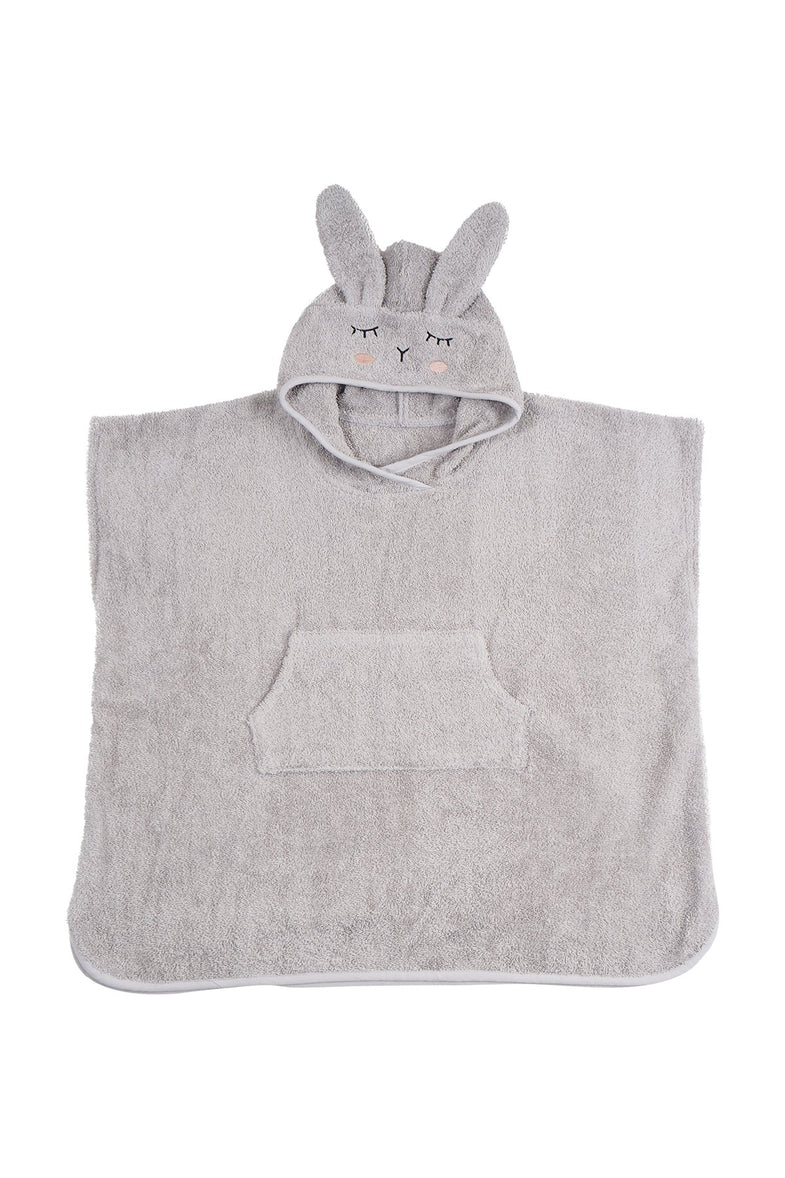 Kikadu Poncho | Rabbit Silver Grey GOTS