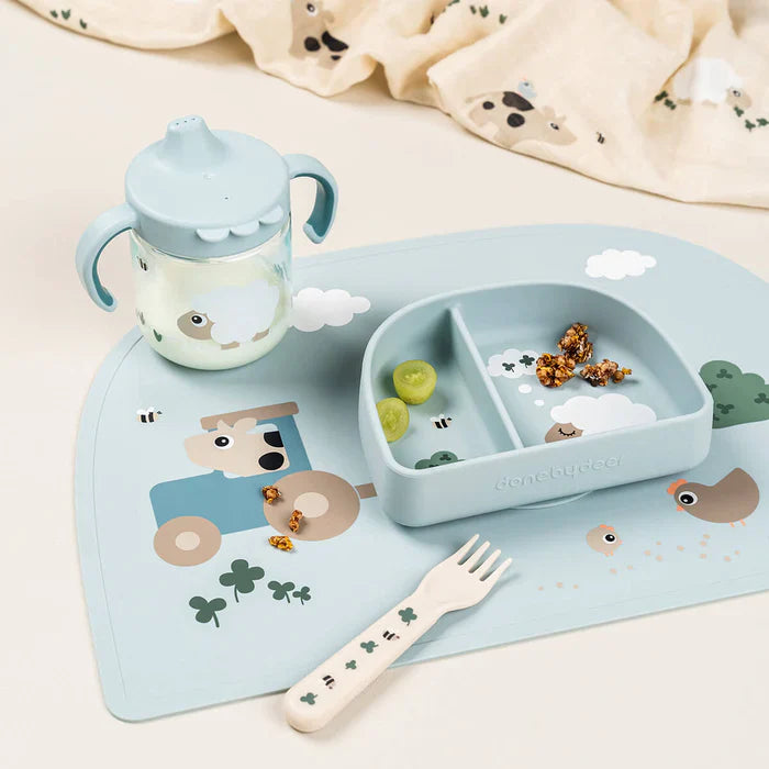 Done By Deer Stick&Stay Kommetje met Vakjes | Tiny Farm Blue