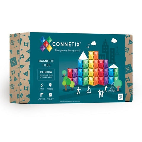 Connetix Tiles Rainbow Rectangle Pack EU | 18 Stuks