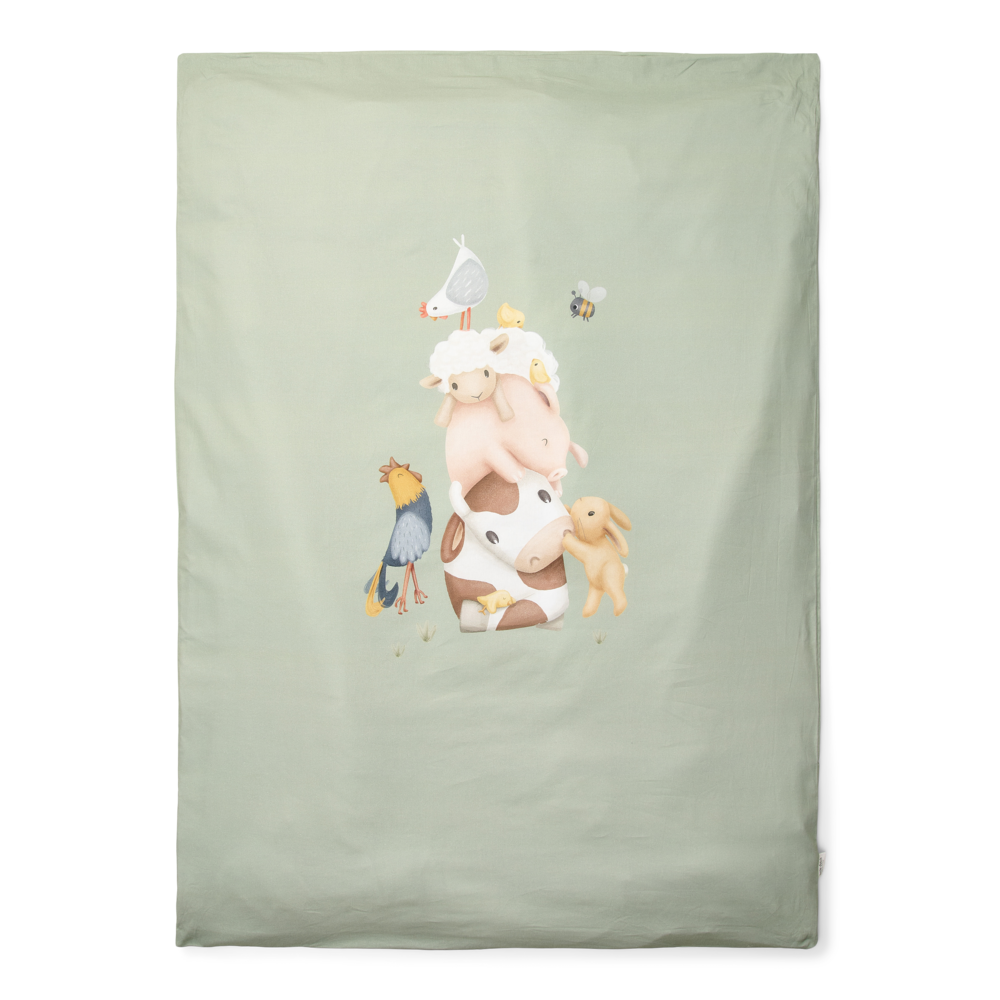 Little Dutch Dekbedovertrek Ledikant Little Farm 100x140 | Groen