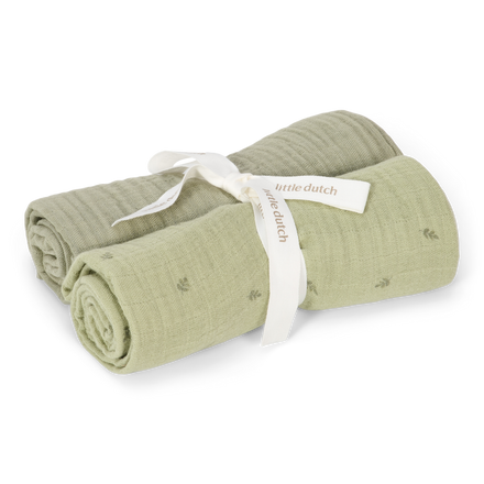 Little Dutch Swaddle Doeken Hydrofiel 70X70 | Pure Sage