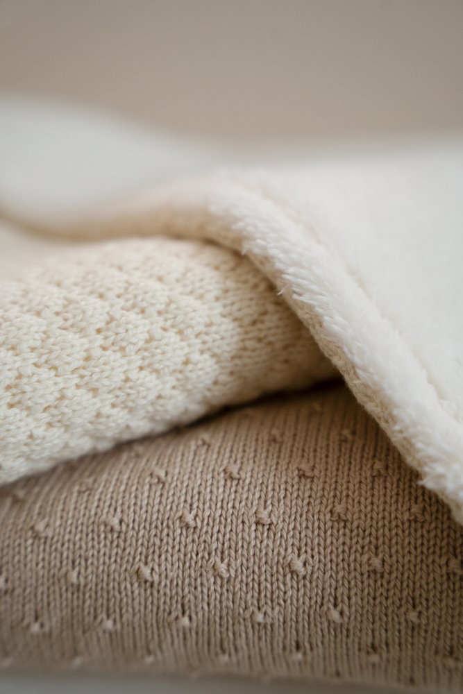 Little Dutch Wiegdeken Gebreid/Fleece 70x100 | Pure Soft Beige