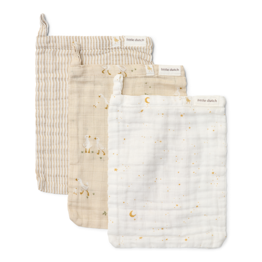 Little Dutch Washandjes Set Little Goose | Beige