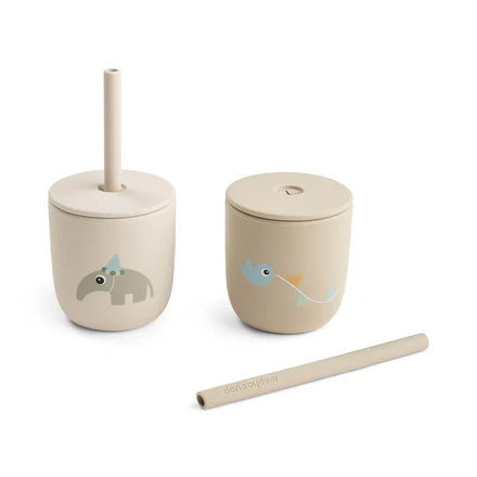 Done By Deer Silicone Rietjesbeker 2st | Celebration Sand