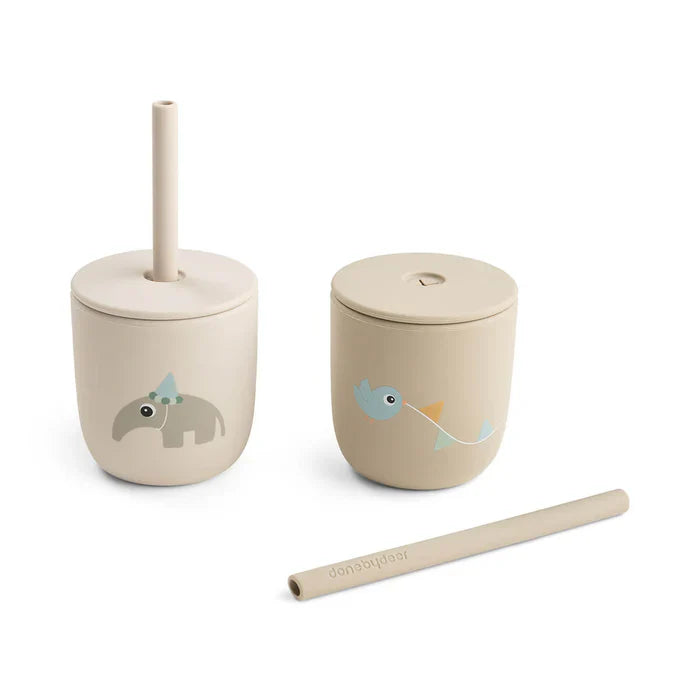 Done By Deer Silicone Rietjesbeker 2st | Celebration Sand