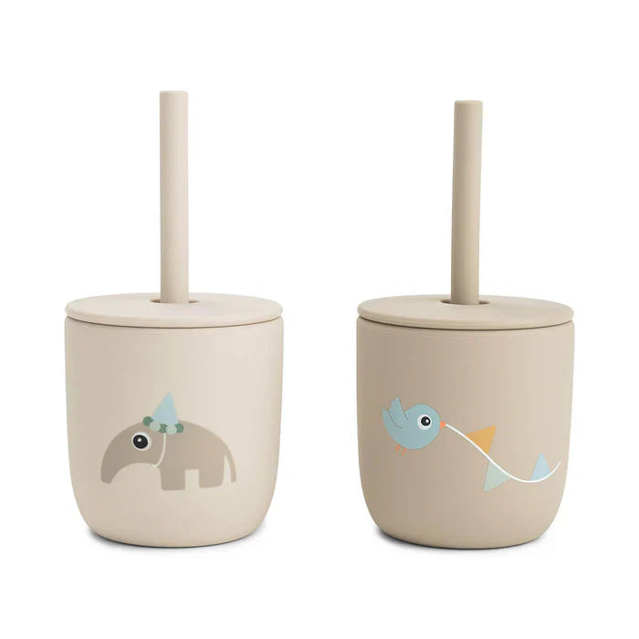 Done By Deer Silicone Rietjesbeker 2st | Celebration Sand