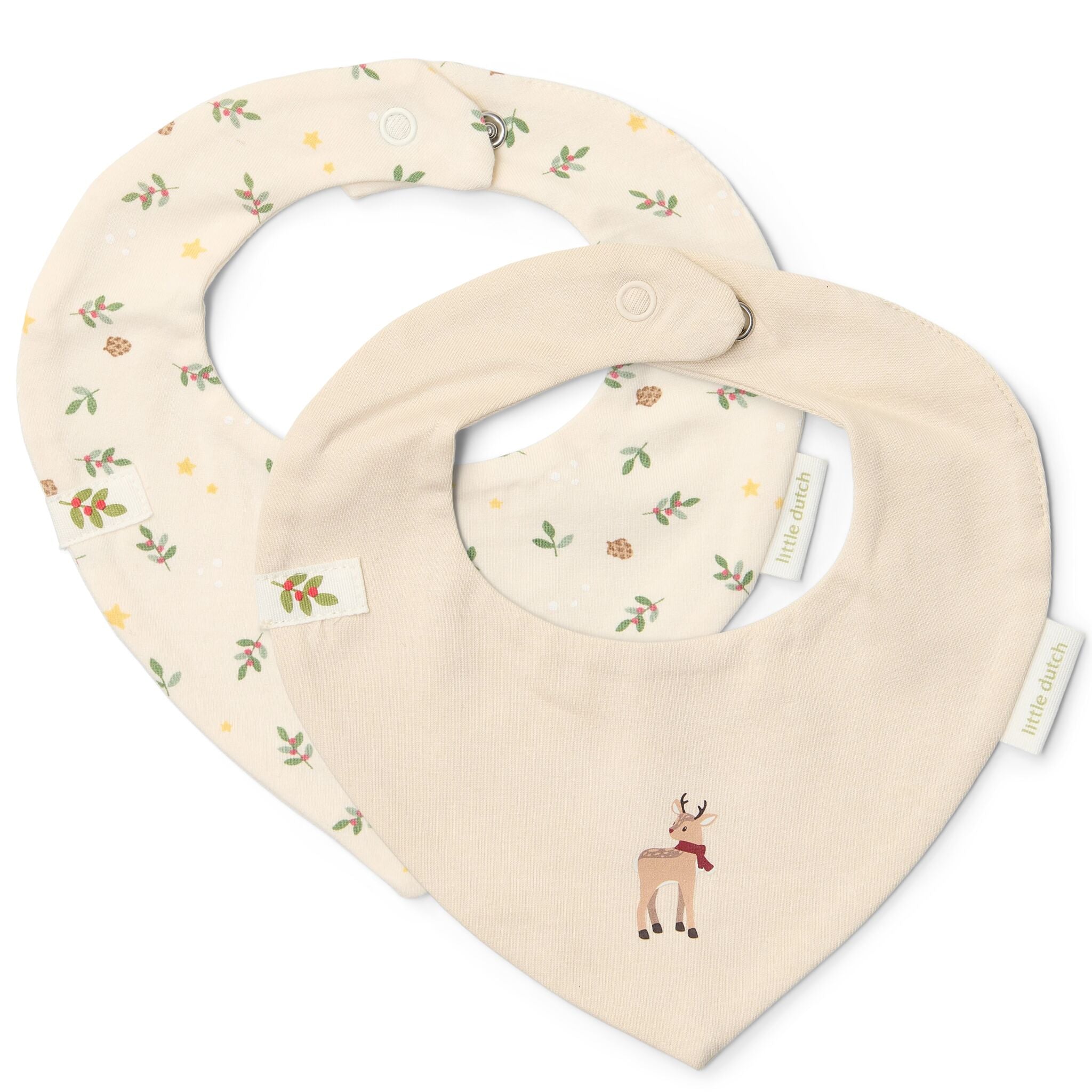 Little Dutch Bandana Slab Little Christmas 2-pack | Creme