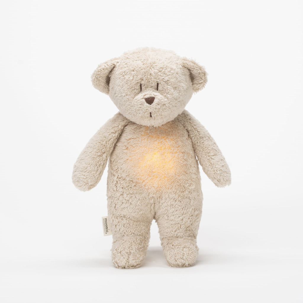 Moonie Knuffel Bear Hartslag en Licht | Sand Natur