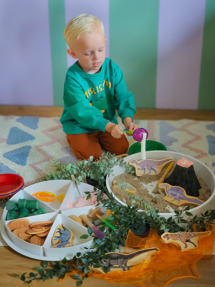 De Gele Flamingo Sensory Play Tray Met Deksel