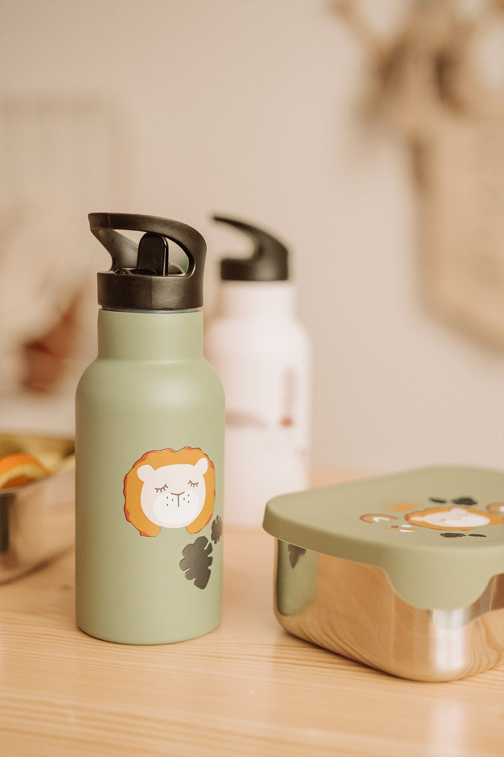 Kikadu Drinkfles | Lion Olive