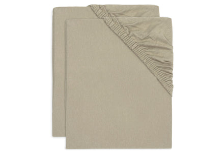 Jollein Hoeslaken Jersey Wieg 40/50x80/90cm 2-Pack | Olive Green