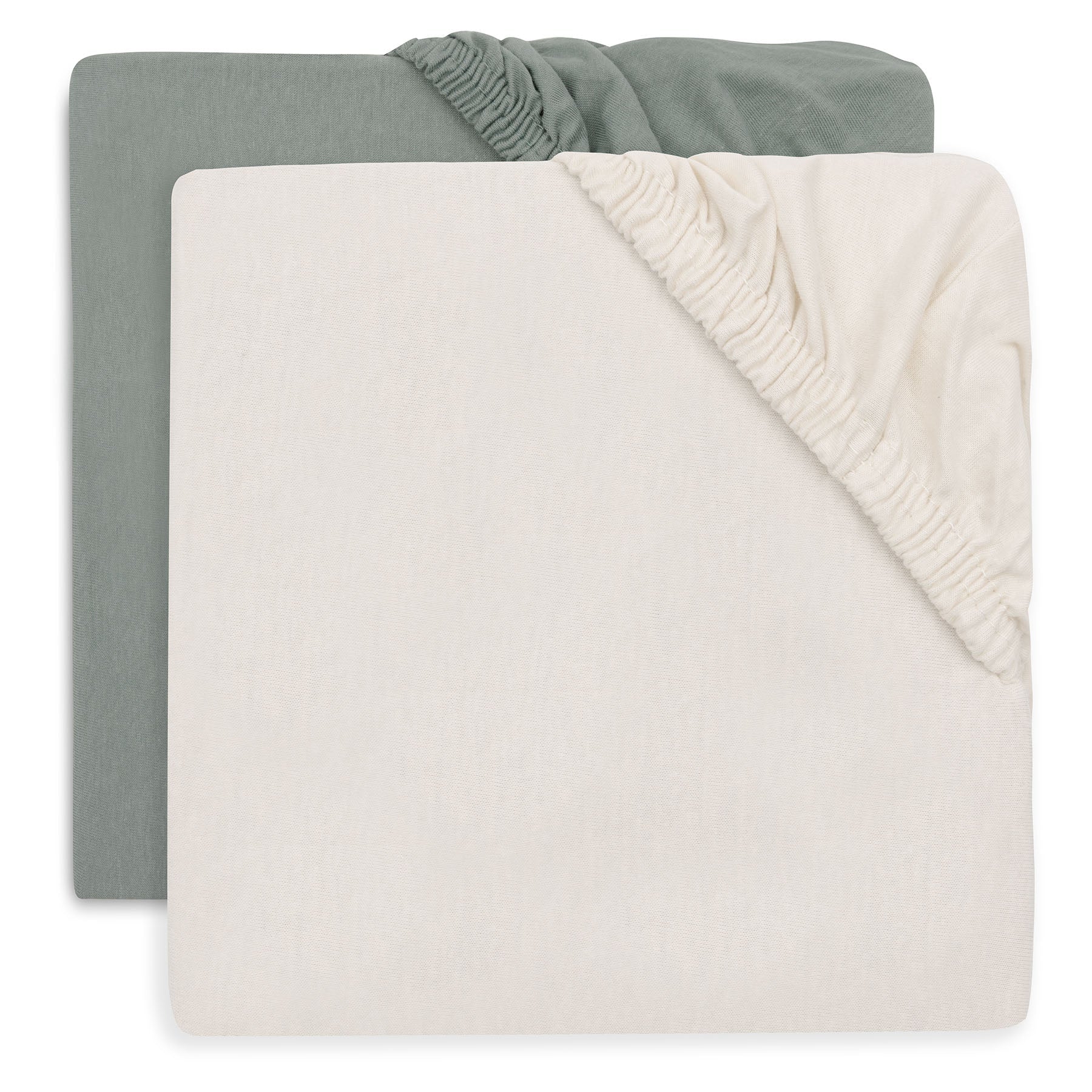Jollein Hoeslaken Jersey 70/75x140/150cm | Sea Green/Ivory | 2st