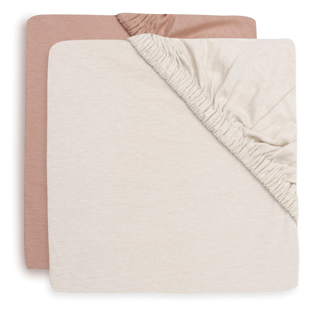 Jollein Hoeslaken Jersey 70/75x140/150cm | Light Terra/Oatmeal (2pack)