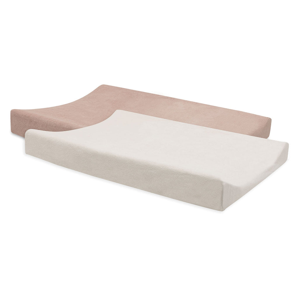 Jollein Aankleedkussenhoes Badstof 50x70cm 2ST | Wild Rose/Ivory