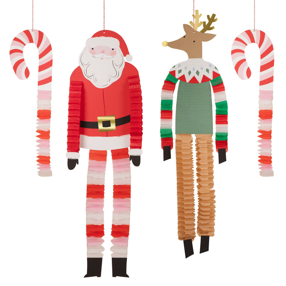 Meri Meri Long Legged Santa & Reindeer Decorations