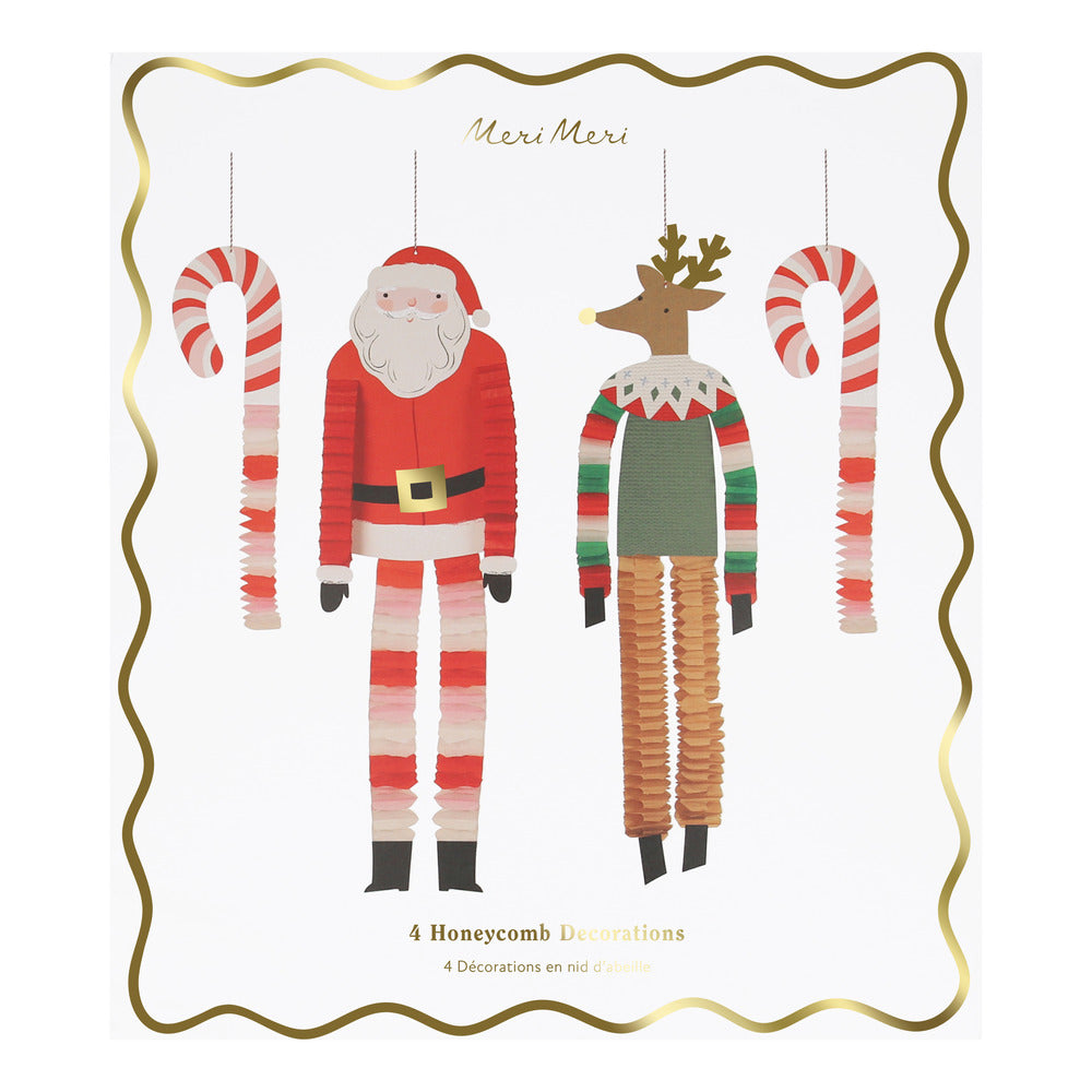 Meri Meri Long Legged Santa & Reindeer Decorations