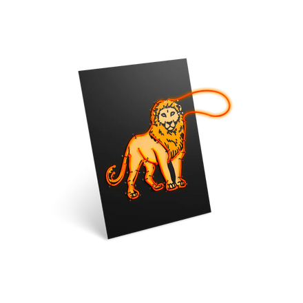 Kidywolf Kidyneon Light-Up Wall Art Craft Kit | Animals