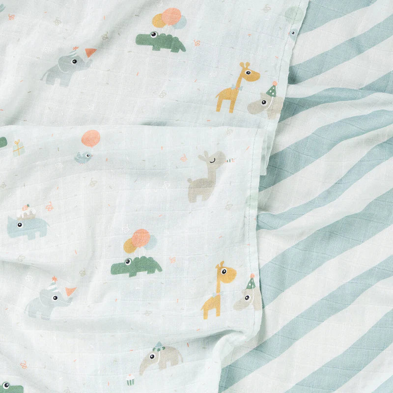 Done By Deer Hydrofiele Doeken 2st | Celebration Blue