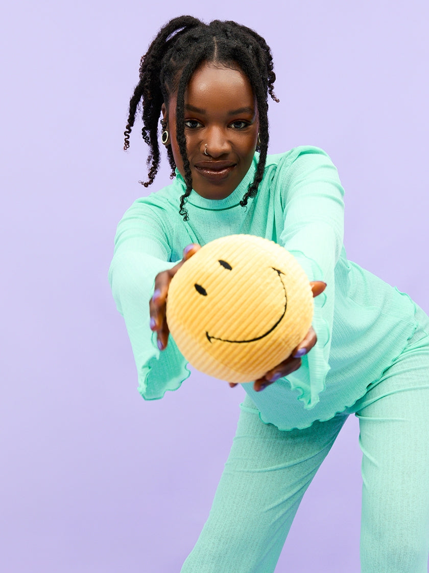 Bon Ton Toys x Smiley Knuffel Eco Corduroy 13cm | Geel