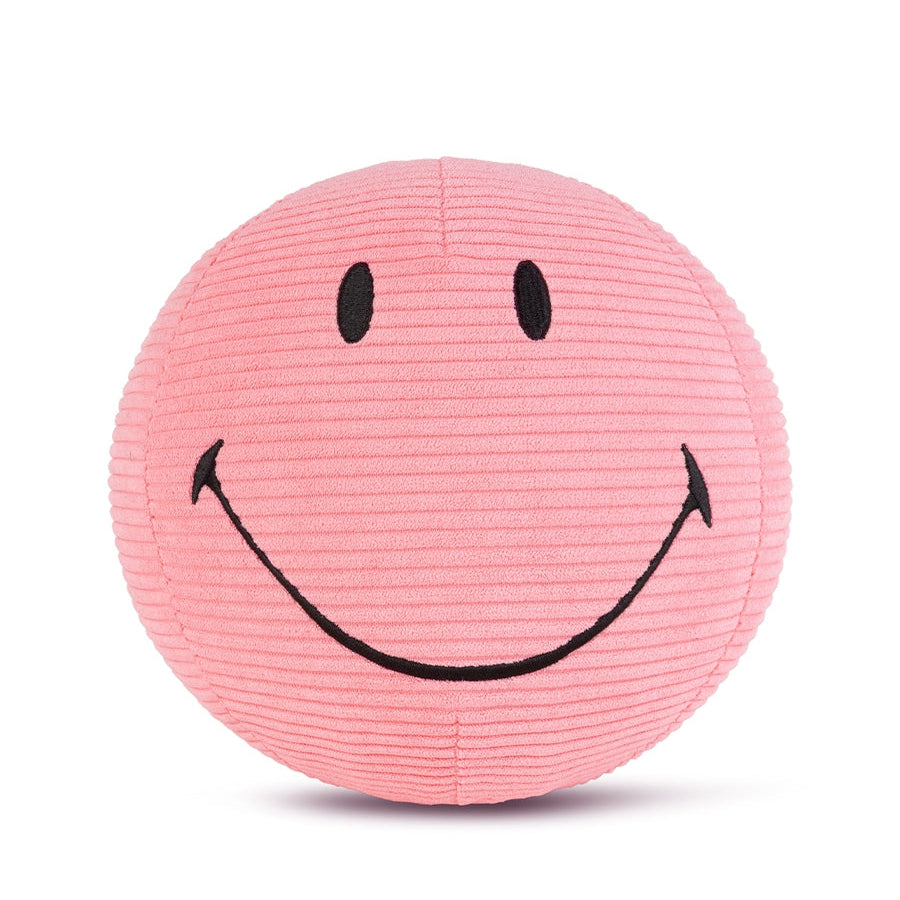 Bon Ton Toys x Smiley Knuffel Eco Corduroy 23cm | Bubblegum Roze
