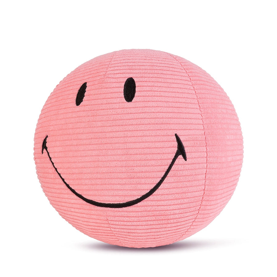 Bon Ton Toys x Smiley Knuffel Eco Corduroy 23cm | Bubblegum Roze