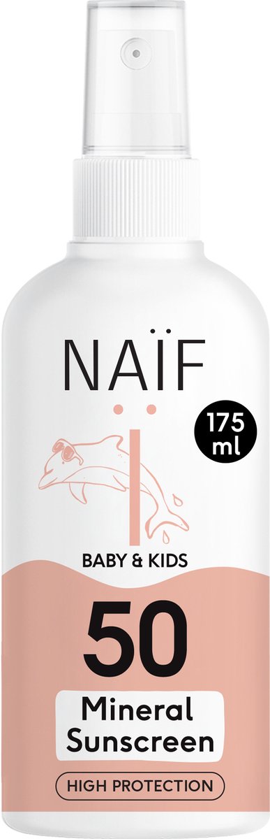 Naïf Minerale Zonnebrand Spray Voor Baby & Kids SPF50 | 175ml